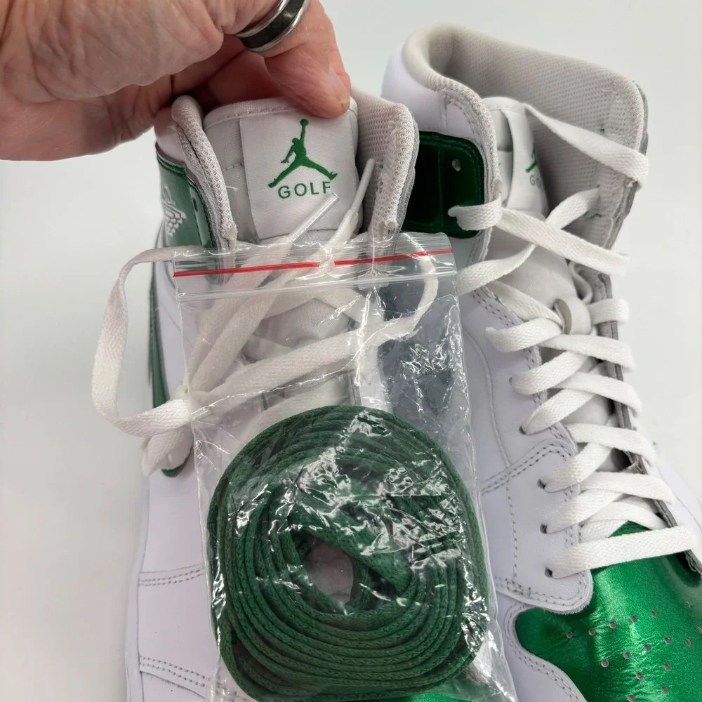 Jordan 1 High Golf Mens Size 14 White Metallic Green Retro Hypebeast Gorpcore